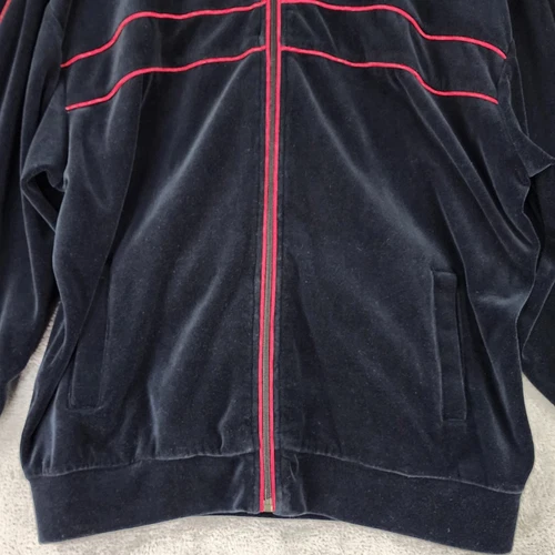 Norm Thompson Jacket Mens Large Black Velour Full Zip Long Sleeve Retro Vintage image 8