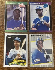 (4) 1989 Ken Griffey Jr Rookies Donruss, Fleer, Topps Traded, Rookies Mariners
