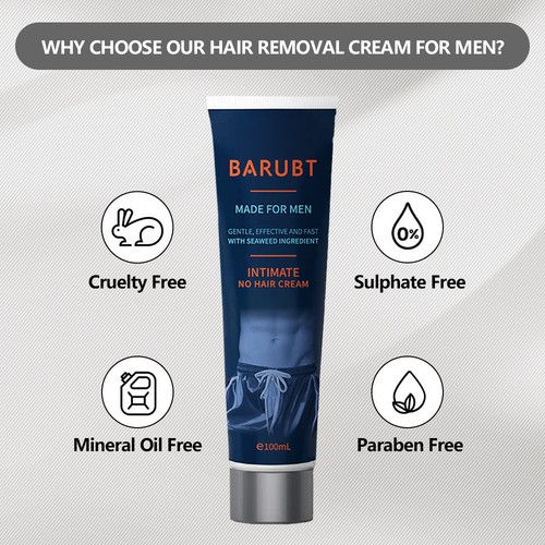Intimate Hair Removal Cream for Men Fast & Painless Soothing for Unwanted Coarse - Picture 7 of 14