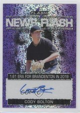 2019 Leaf Flash News Flash Purple 5/25 Cody Bolton #NF-CB3 Auto w5b