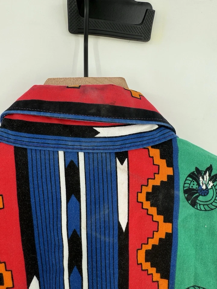 Vintage Wrangler BrushPopper Shirt 17.5-35 X-Long Tails Cowboy Aztec Southwest - Image 4 of 4