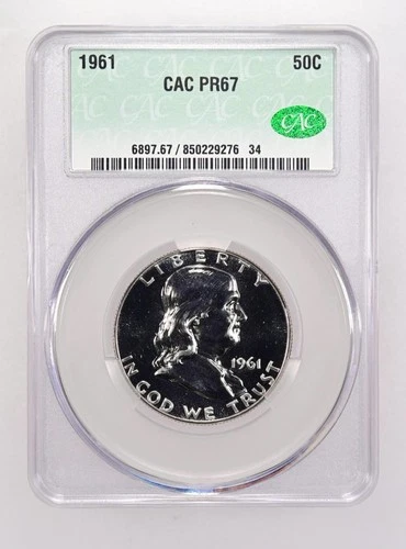 1961 Franklin Half Dollar Prof PR 67 CAC