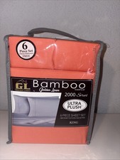 King Size Golden Linen Bamboo Essence Six Piece Sheet Set 2000 brand New