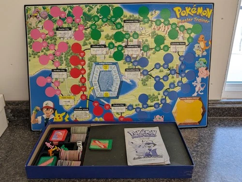 Vintage 1999 Pokemon Master Trainer Game  Hasbro Milton Bradley 98% Complete