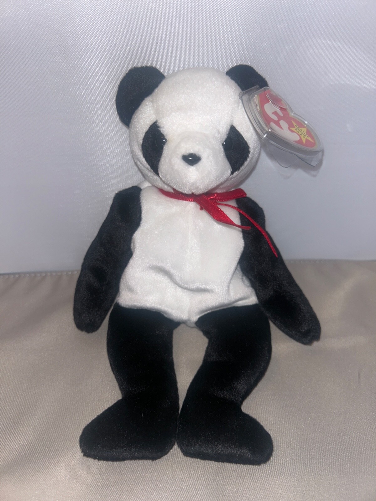 TY Beanie Baby Fortune Panda Bean bag Plush Soft Toy Retired 1997- 98 Tag Error