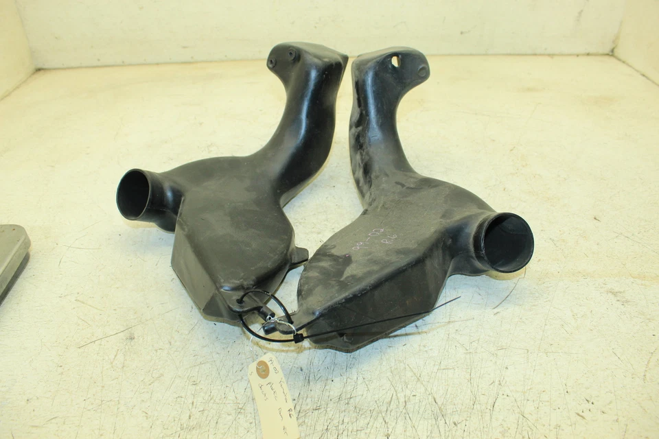 99-02 YAMAHA YZF R6 OEM COLECTOR DE ADMISIÓN DE AIRE DERECHO IZQUIERDO TUBO DE SNORKEL JUEGO DE CONDUCTOS E4 Foto 2 de 4