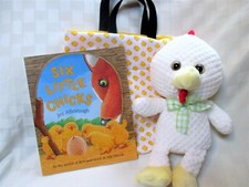 chicken story bag w/book stuffed animal handmade bag