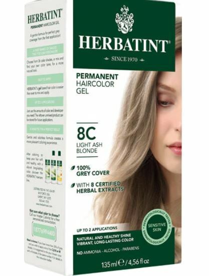 Herbatint Permanent Herbal Hair Color Gel ~ 8C Light Ash Blonde ~ 4.56 Ounce