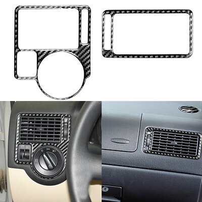 Carbon Fiber Dashboard Side Air Vent Outlet For VW Golf Jetta