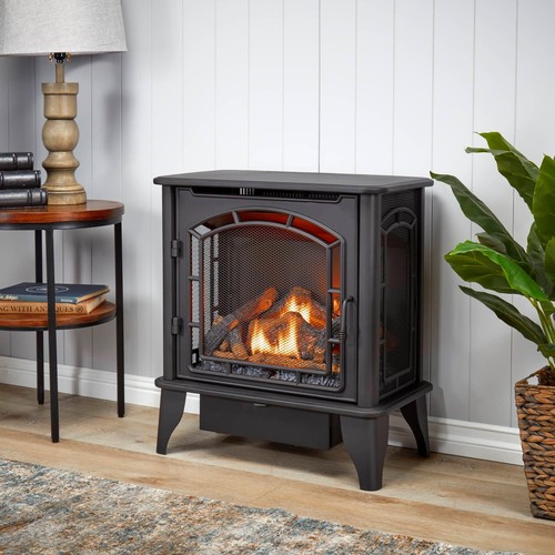 Bluegrass Living Ventless Dual Fuel 3-Sided Gas Stove 23K BTU Remote ...