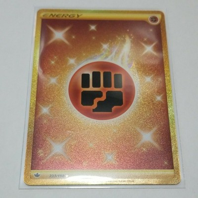 Gold Fighting Energy Secret Rare 233/198 - Chilling Reign - Pokémon TCG