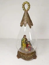 Fontanini Glass Holy Family Christmas Decoration Roman Inc Vintage 7" C6076