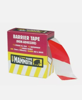 2 x Everbuild Absperrband - rot/weiß - 72 mm x 500 m (nicht klebend) 2BARRD500