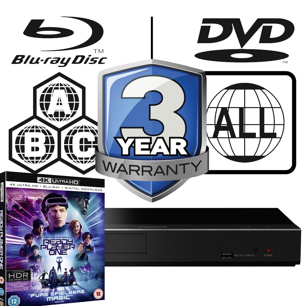 Panasonic Blu-ray Player DP-UB450 All Zone MultiRegion 4K & Ready Player One