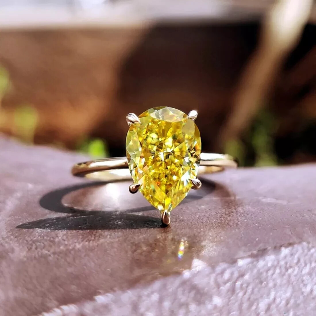 RARE 5.60 Ct Certified Treated Champagne Diamond Solitaire Ring in 925 Silver