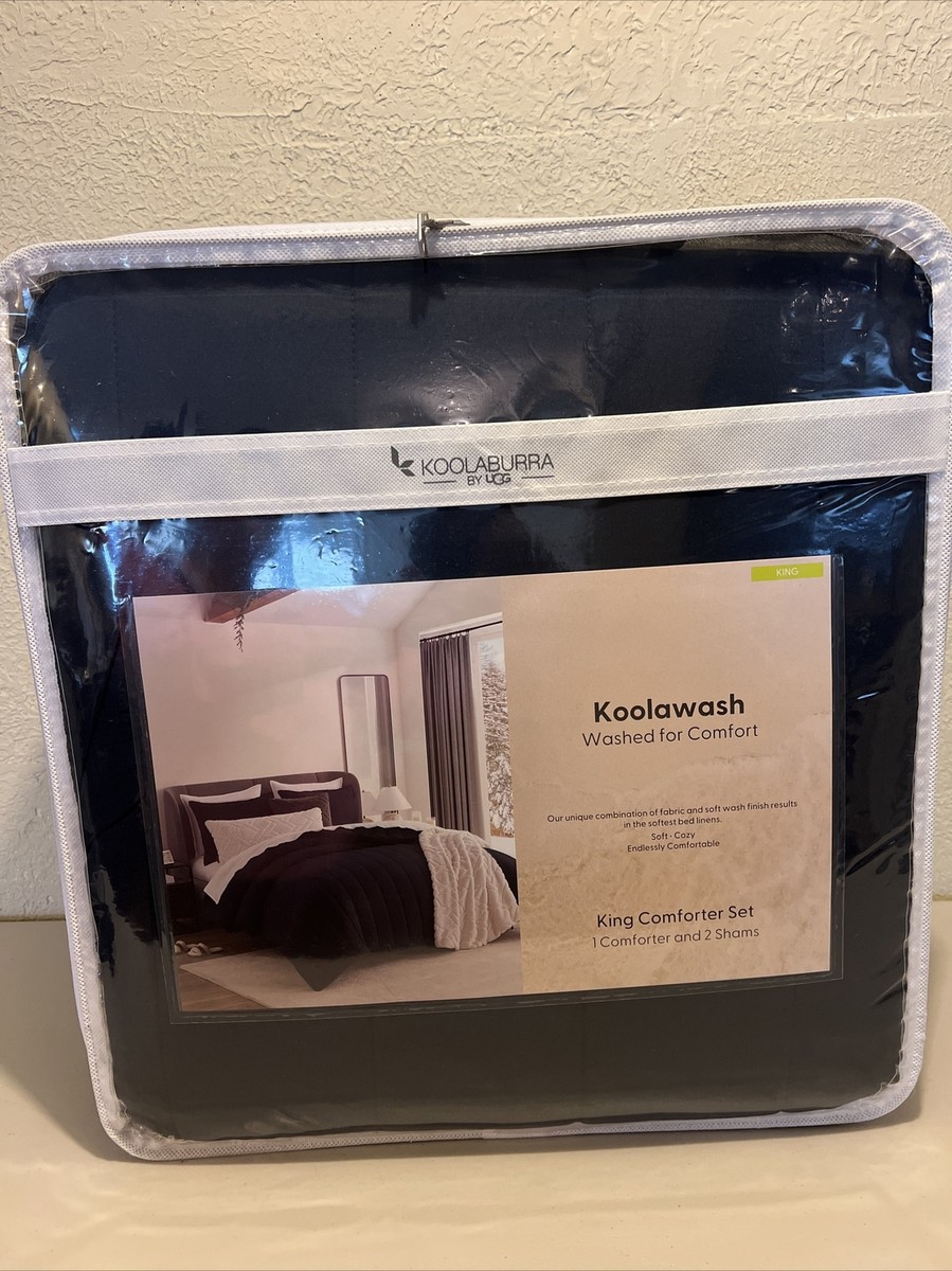 Koolaburra by Ugg Koolawash KingComforter Set 106X92-2Shams-20X36Navy  StripeNEW