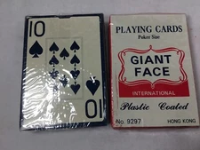 Giant face plastic coated International playing cards New pair