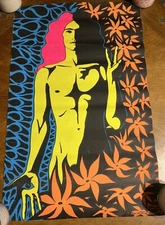 Shirtless Man 1970 VINTAGE BLACKLIGHT POSTER G Vaughan Pro Arts Inc Medina Ohio