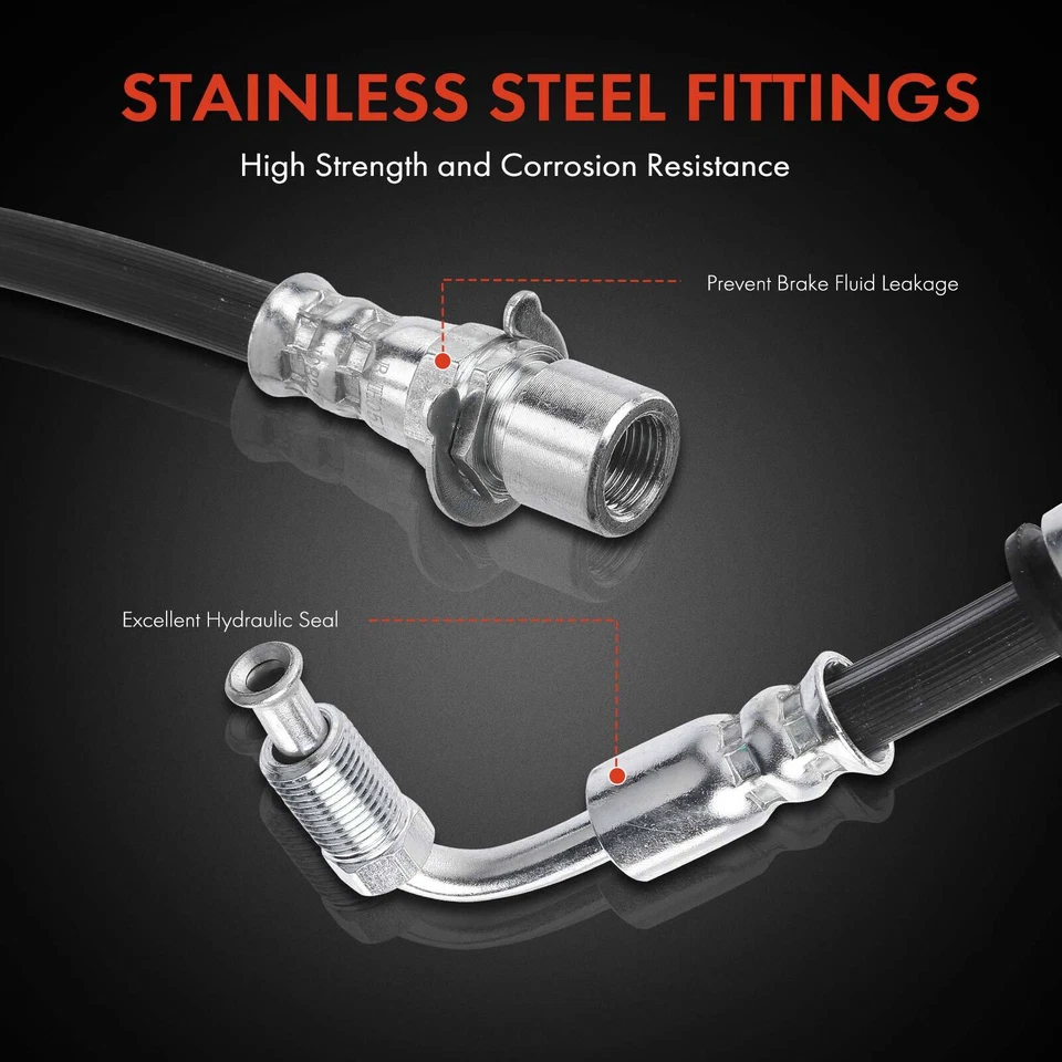 2x Manguera hidráulica de freno trasero izquierdo y derecho para Ford F650 F750 International 4700 Foto 4 de 4