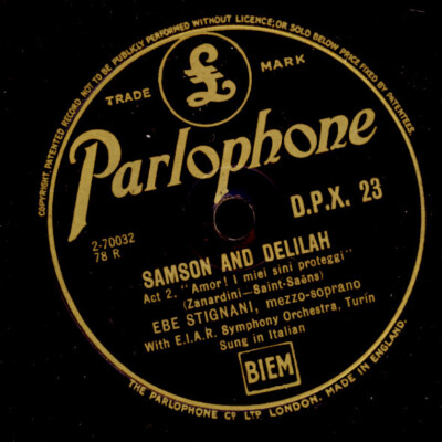 EBE STIGNANI -Mezzo-Soprano- ''Samson & Delilah'' Amor! I miei sini proteggi G2904