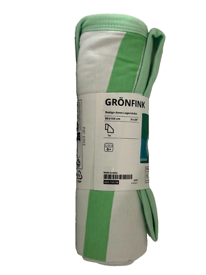 Brand New IKEA GRONFINK Blanket Green Pattern 80x100 cm (31x39