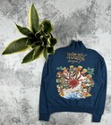 Ed Hardy Christian Audigier Y2K Blue Sweatshirt Zip Bomber Hoodie Pullovover