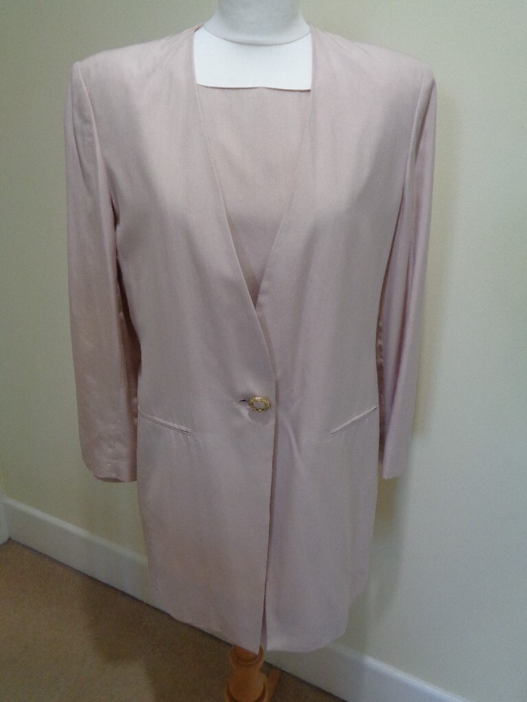 IBLUES TRAJE DE VESTIR VINTAGE BEIGE SEDA CON DETALLE DE BOTONES LLAMATIVOS - TALLA 10 (42)