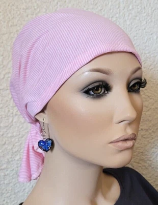 KOPFTUCH CHEMO MÜTZE Bandana ohne binden Chemotherapie Krebs Chemomütze Lina - Bild 1 von 4