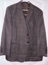 Pronto Uomo Men  s 44S Executive Fit Wool Blend Brown/Black Platinum Fast Ship 