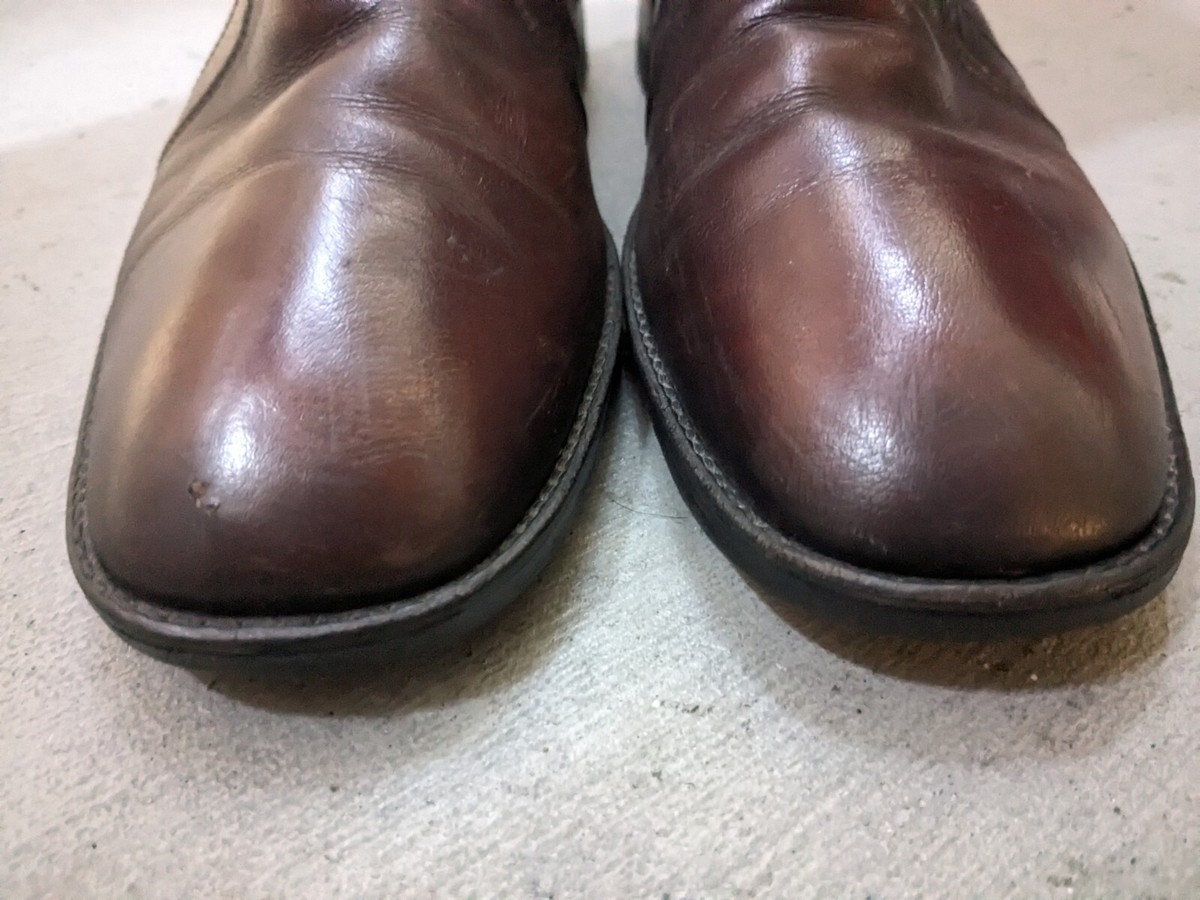 Vintage Sears Side Zip Boots Brown Leather Men 8.5 D Leather Shoes