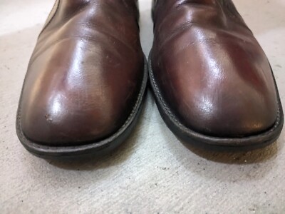 Vintage Sears Side Zip Boots Brown Leather Men 8.5 D Leather Shoes