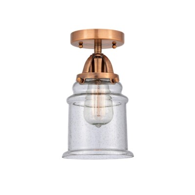 Innovations Canton 1 Light 6'' Semi-Flush, LED, AC/Seeded - 288-1C-AC-G184-LED