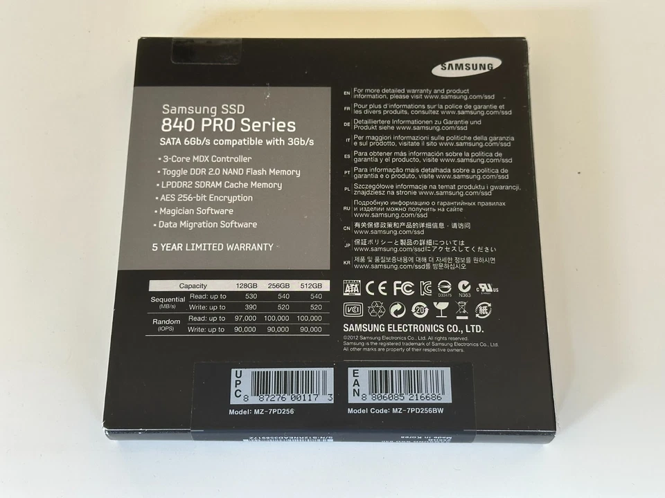 NEW SAMSUNG 840 Pro 2.5" 256GB SATA III Solid State Drive SSD MZ-7PD256BW Sealed - Image 3 of 4