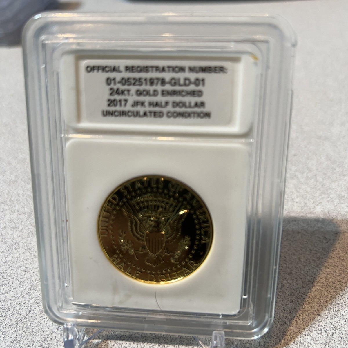 ham004 ジョン・F・ケネディ 半ドル 24KTゴールドコイン 24K GOLD PLATED 2013 JFK Kennedy Half Dollar Coin w/Capsule