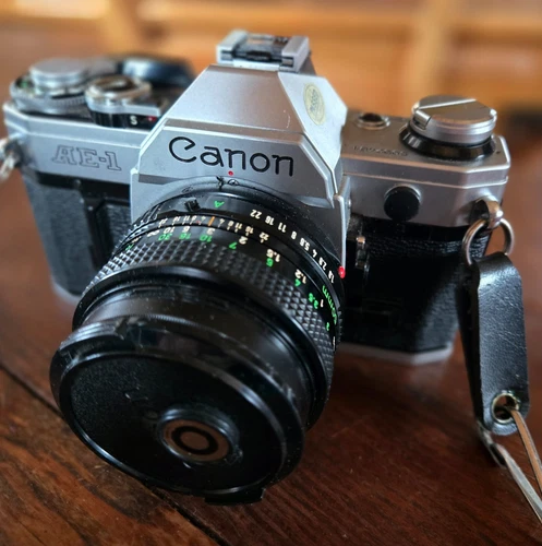 Canon AE-1 SLR 35mm EOS Camera Elan case speedlite flash FD 50mm lens F1.8 FG