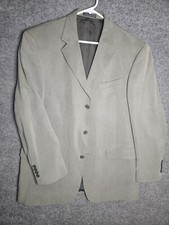 Oscar De La Renta Blazer Sport Coat Mens 42R Green Gray Three Button 100 Tencel
