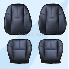 For 2007-2014 Chevy Avalanche Driver & Passenger Leather Seat Cover Black