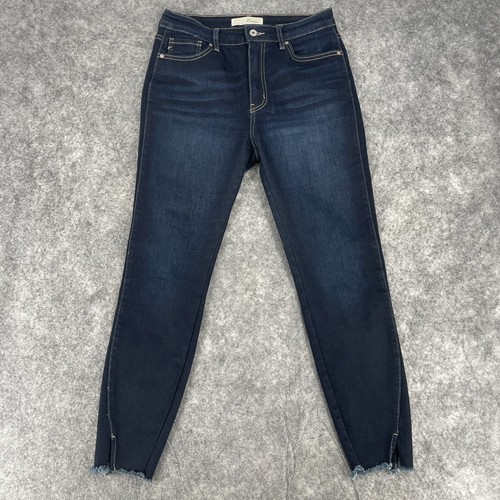 Kancan Jeans Women's 9 / 28 Skinny Fray Hem Stretch Blue Pants - 第 1/15 張圖片