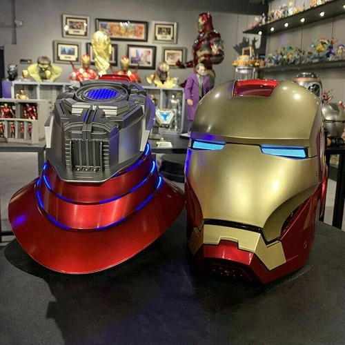 1:1 Iron Man MK5 Helmet Base Stand w/ LED 5.2 Bluetooth Speaker Breathing Light - Picture 3 of 13