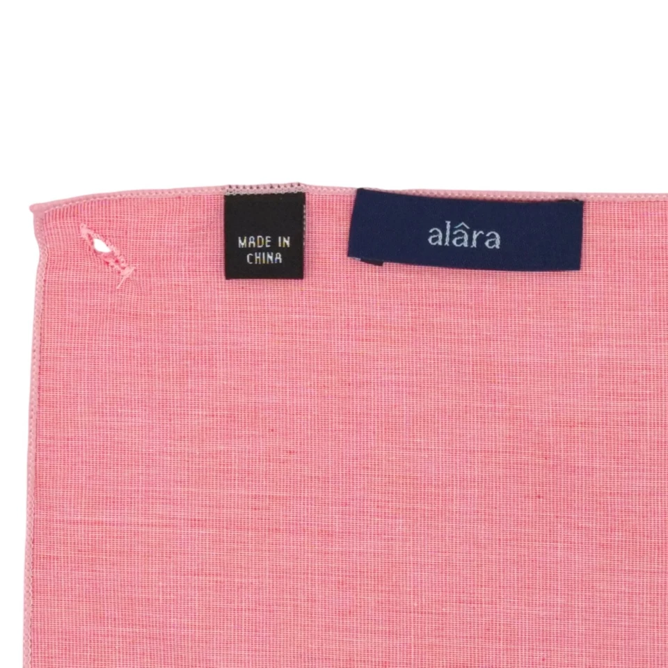 ALARA Mens Handkerchief Pocket Square Faded Red Solid 100% Cotton Hanky 12.5" - Image 4 of 4