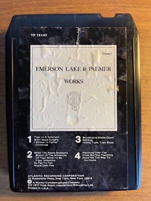 EMERSON LAKE & PALMER WORKS VOL. 2 RARE 8 TRACK TAPE TESTED LATE NITE BARGAIN!