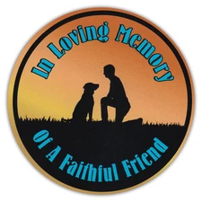 Round Dog Lover Car Magnet - In Loving Memory of Faithful Friend - Memorial