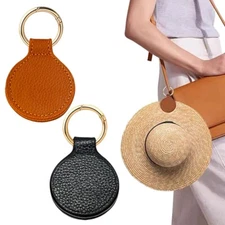 Black/Brown Magnetic Hat Clip Leather Duckbill Hat Clip for Women Baseball Hats