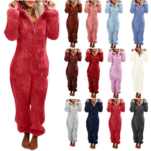 Pyjama-Leggings Mit Füßen - Weicher Overall Mit Kapuze Für Damen