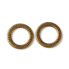10 Open Circle Charms Antiqued Bronze Textured Link Connectors 18mm