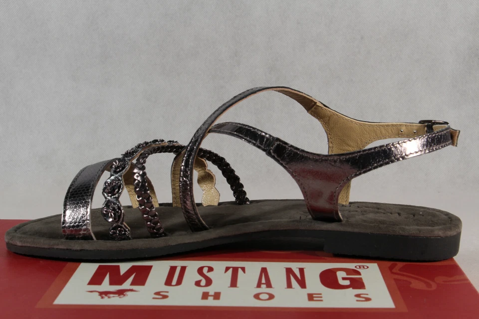 Mustang Sandali Donna Sandalo Col Tacco Alto Argento 1323-801 Nuovo - Immagine 3 di 4