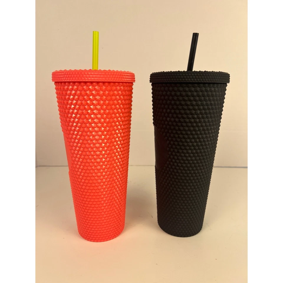 Starbucks Juego de Vasos Tachonados 24 OZ, Rosa y Negro, Edición Limitada Taza Fría Foto 4 de 4