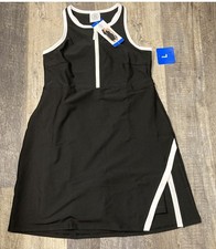 NEW SAGE Women  s Sleeveless Active Dress with Shorts BLACK Size L