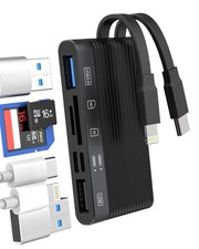 USB C Lightning to SD Card Reader USB Adapter 6 in 2 Type C OTG 3.0 2.0 Char...