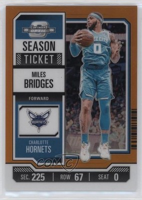 2023 Panini Contenders Optic Season Ticket Orange Prizm 41/49 Miles Bridges 0u9t